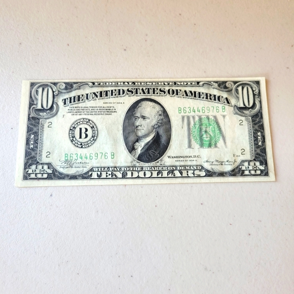 1934-A Federal Reserve Note $10 New York Note
